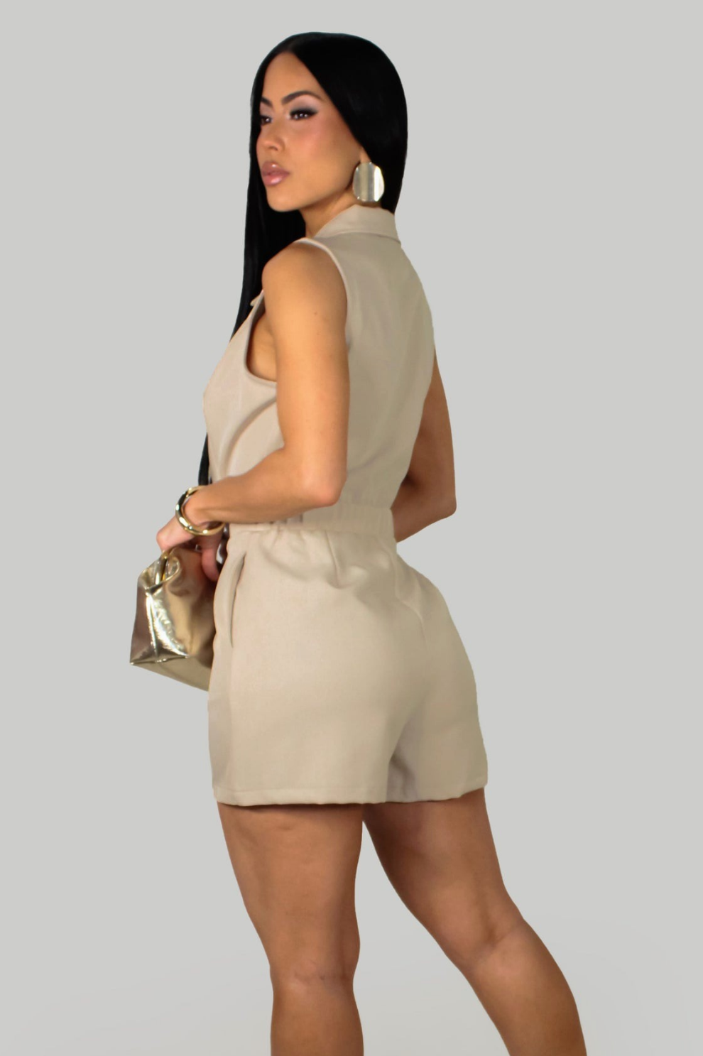 SYLENNE| Combinaison short à boutons bijoux