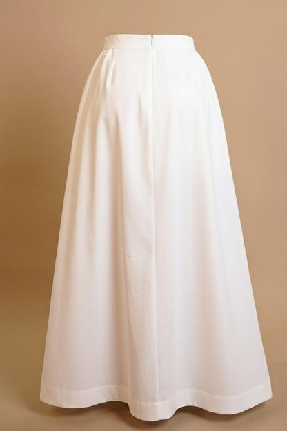 CAROLINE 30% COTON | Jupe longue évasée ceinture à la taille