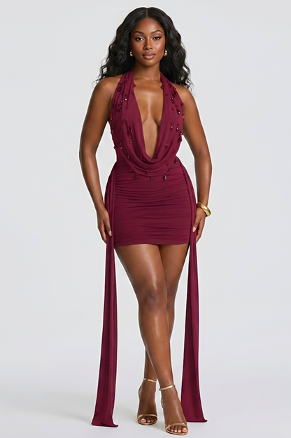 HÉMÉRA | Robe courte drapée dos nus