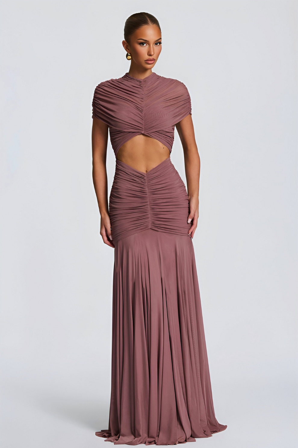 MÉLIZ | Robe longue Drapé avec ouverture cut out