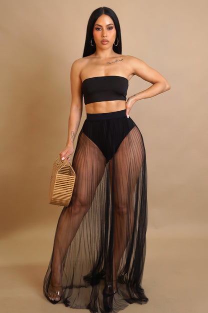 ELAYNIE | Ensemble jupe transparente 