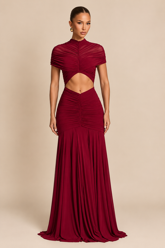 MÉLIZ | Robe longue Drapé avec ouverture cut out