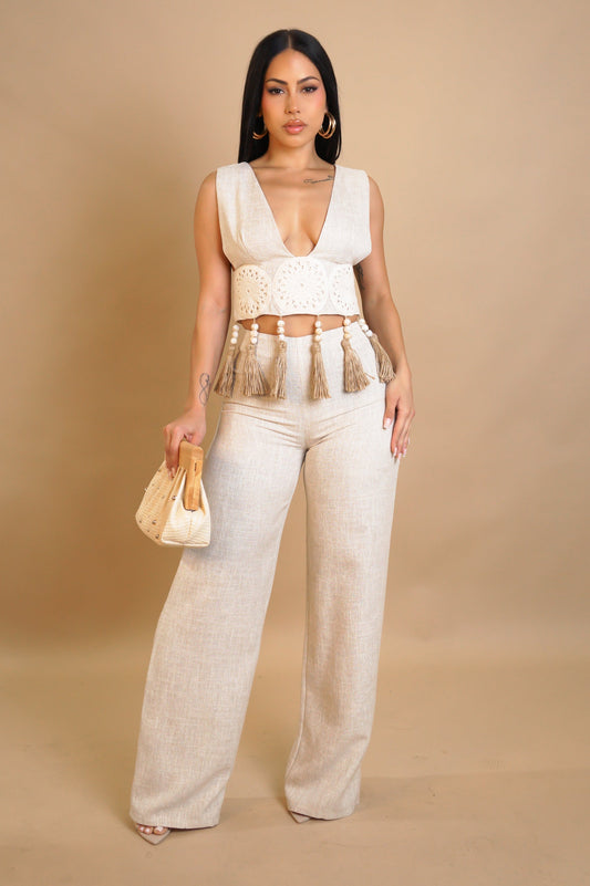 DULCIE 85% COTON | Ensemble pantalon et haut court