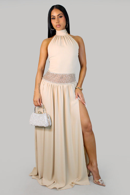 LÉNAÏS | Robe longue dos nu à taille bijou