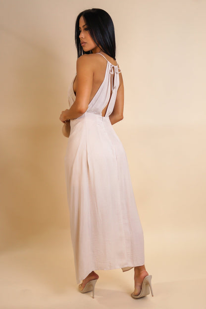 SAPHIRA | Robe midi portefeuille dos transparent