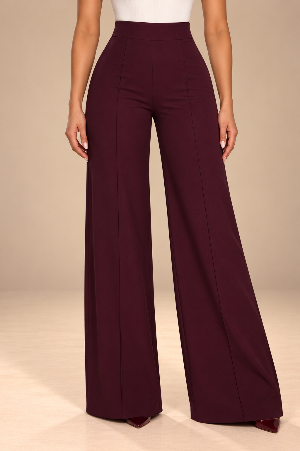 GABRYELLE | Pantalon large taille haute