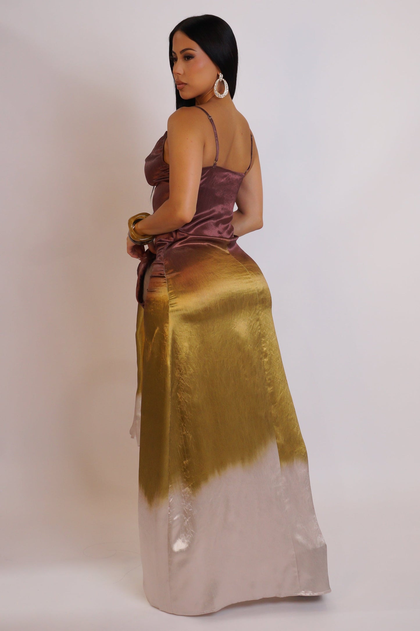 MANOÉ | Robe longue satinée et dégradée