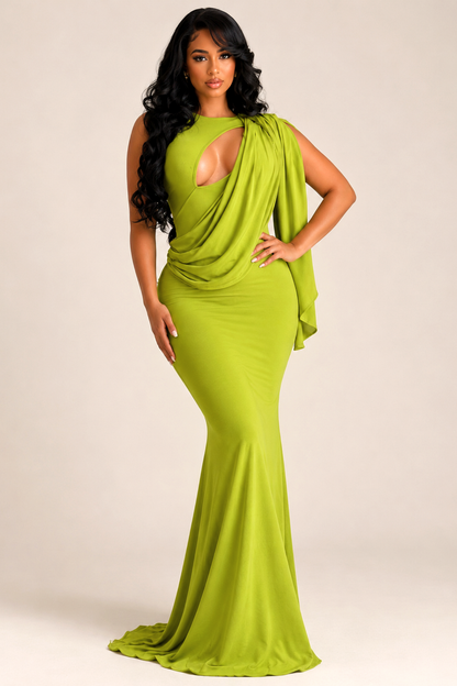 BÉNÉRICE | Robe longue asymétrique drapée