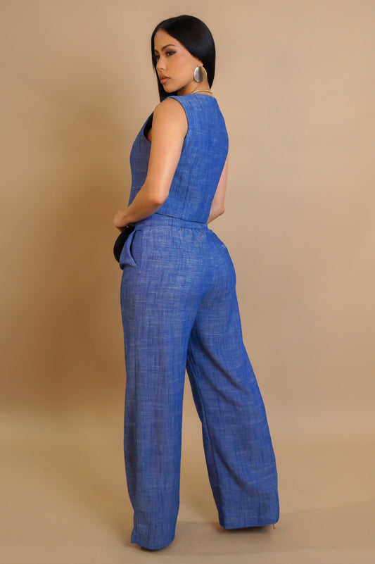 SENSA 45% LIN | Ensemble gilet court