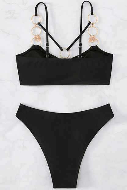 Bikini bijou avec anneaux dorés