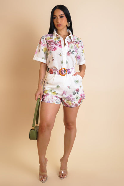 MIRABEL | Ensemble short fleuri