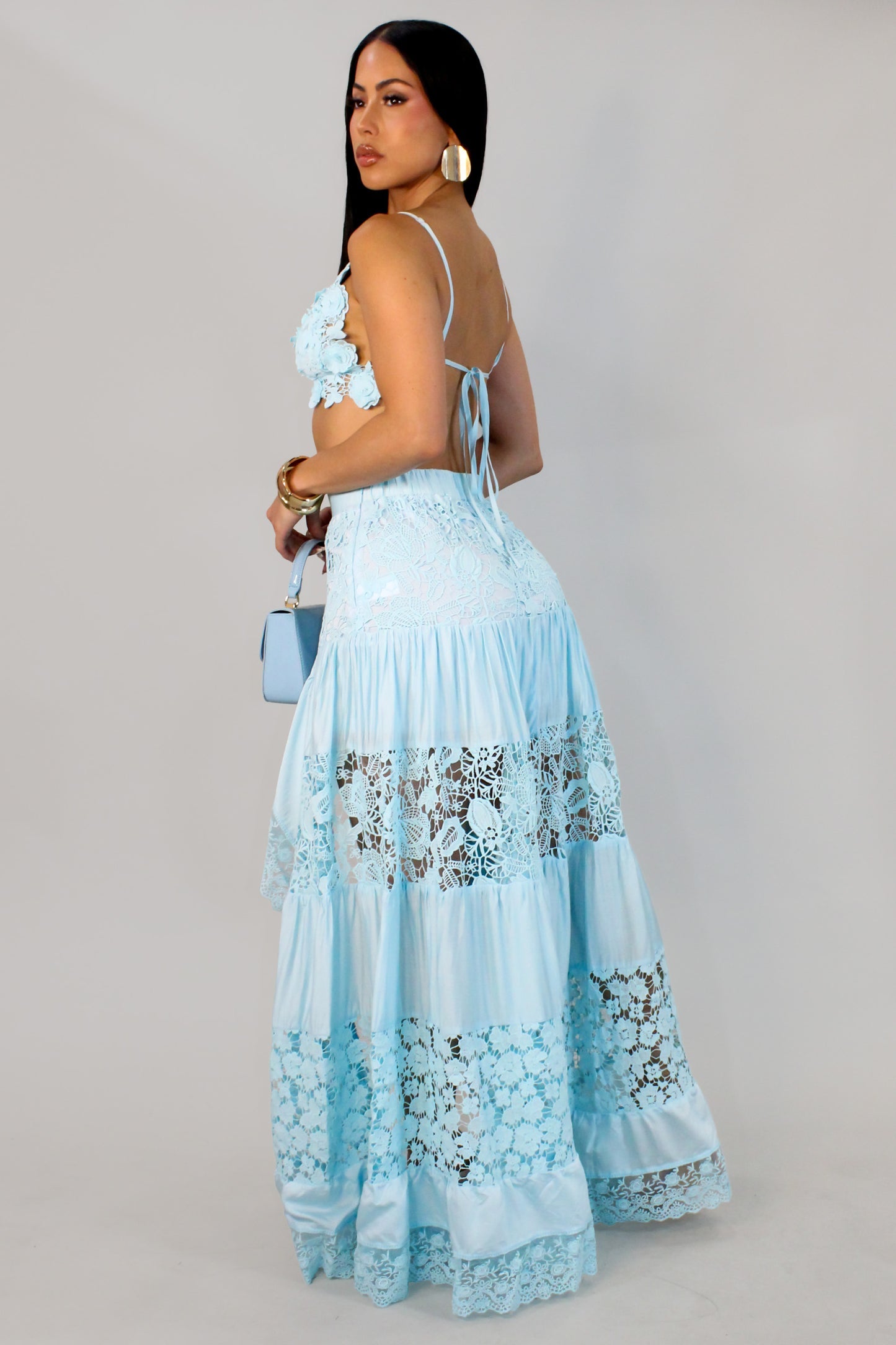 MILAYA | Ensemble jupe asymétrique en dentelle