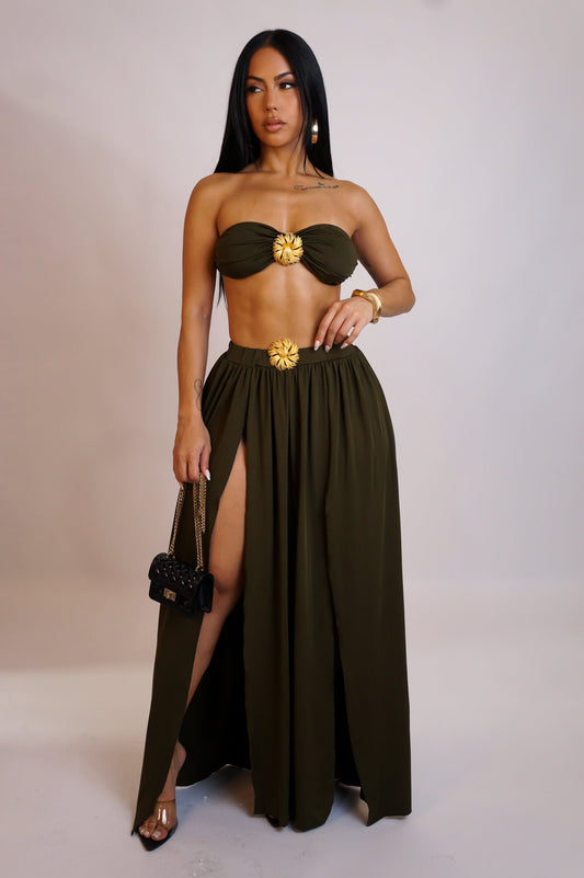 SANIA | Ensemble jupe longue avec bijoux