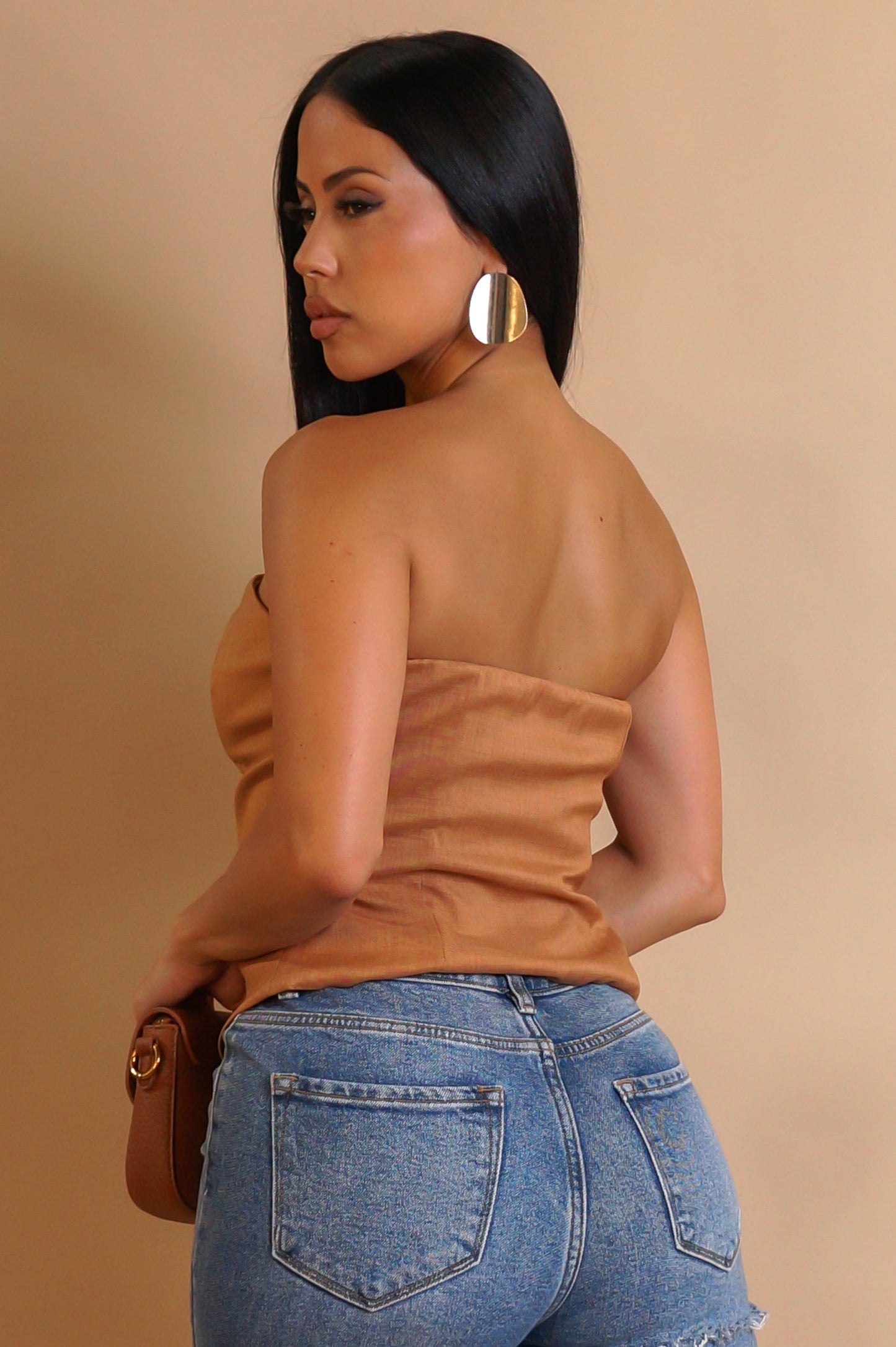 TRESSYA | Haut bustier structuré à boutons décoratifs