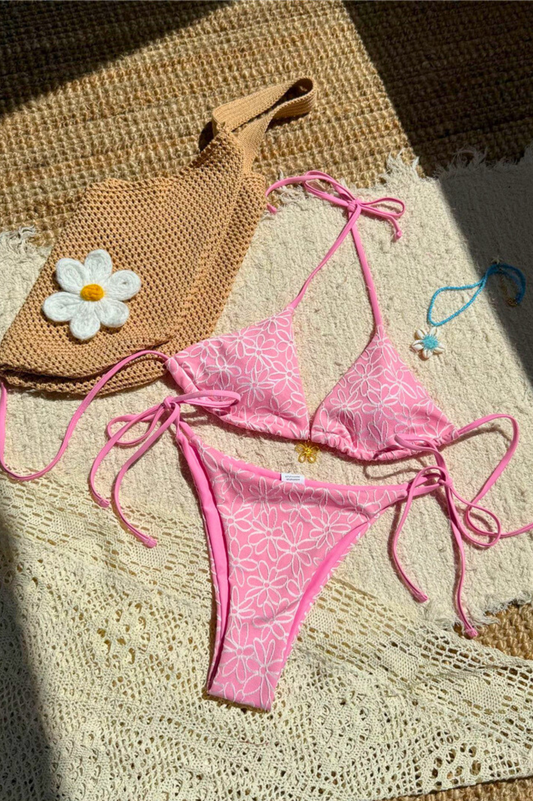 Maillot de bain Bikini imprimé floral texturé