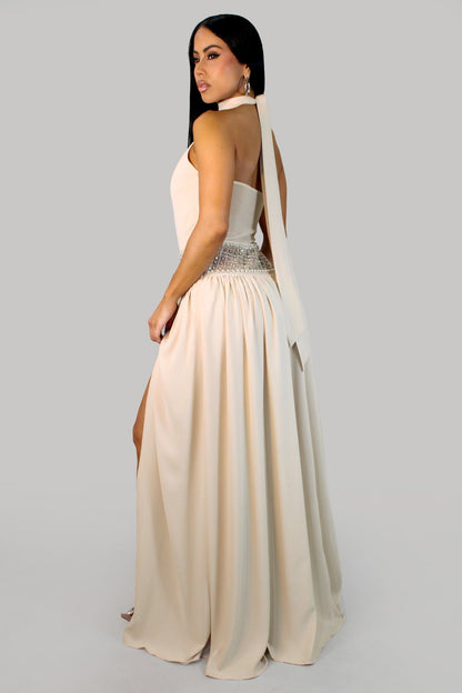 LÉNAÏS | Robe longue dos nu à taille bijou
