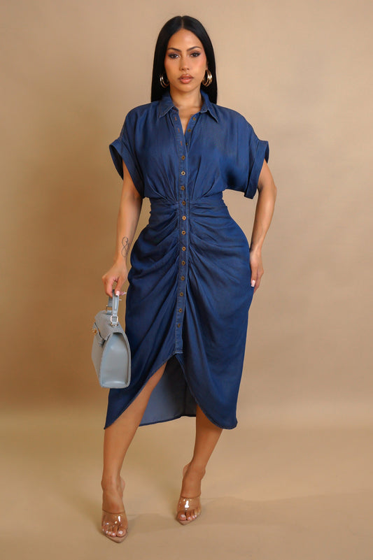 MAISIE | Robe chemise drapée.