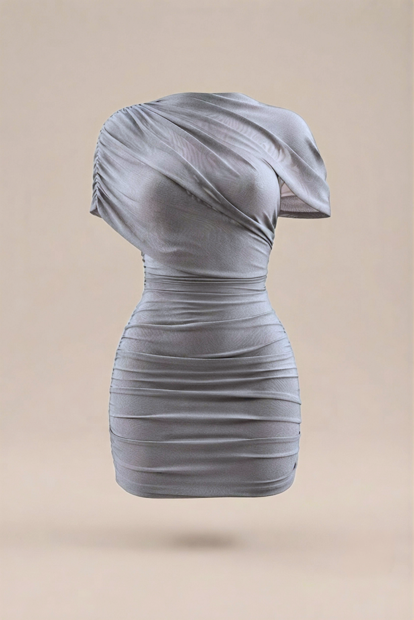 KIARY | Robe courte drapée à effet cape
