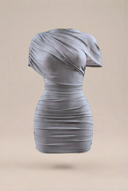 KIARY | Robe courte drapée à effet cape
