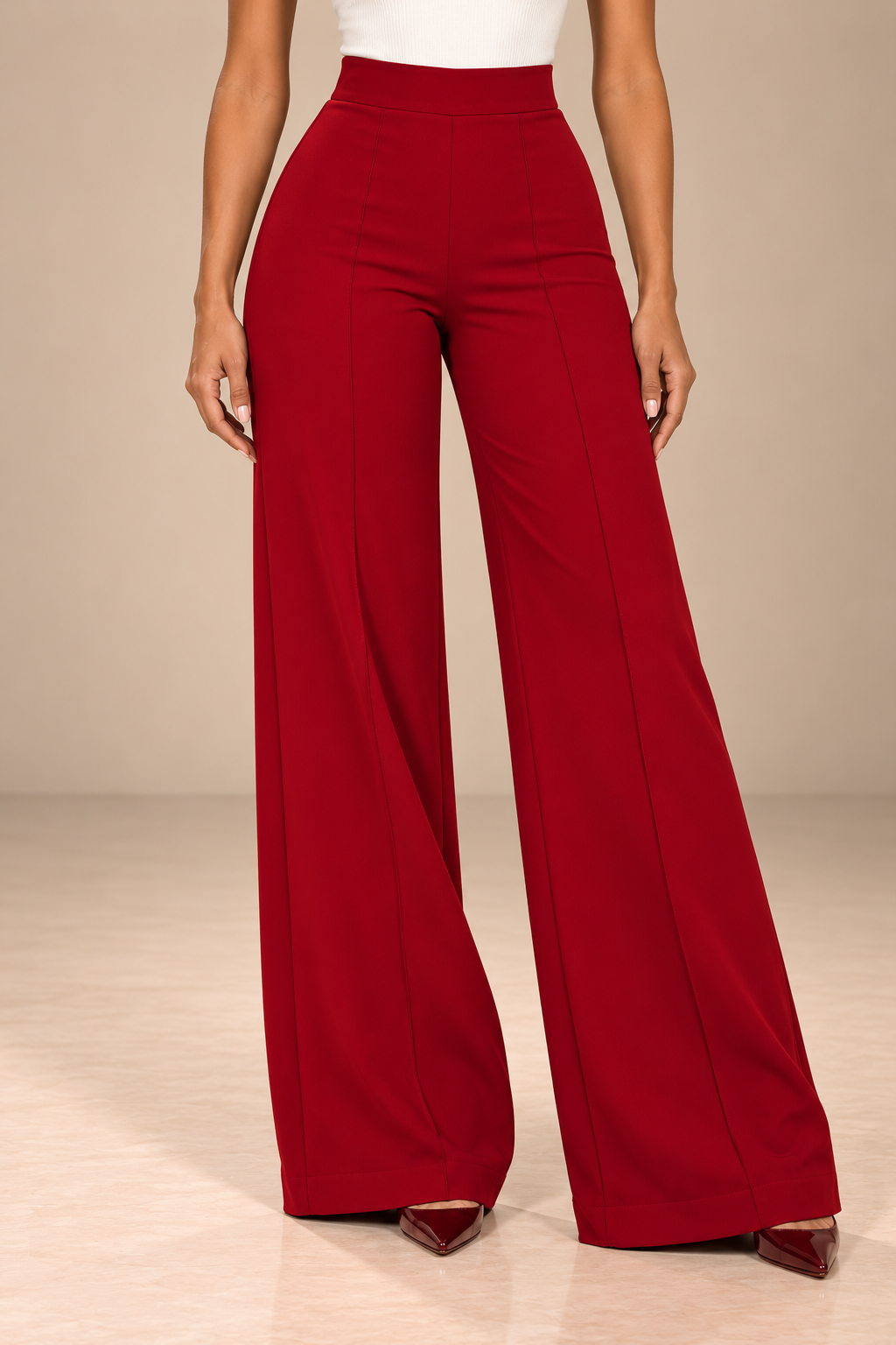 GABRYELLE | Pantalon large taille haute