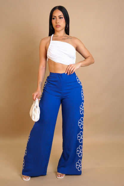 LEXIA | Pantalon floral taille haute