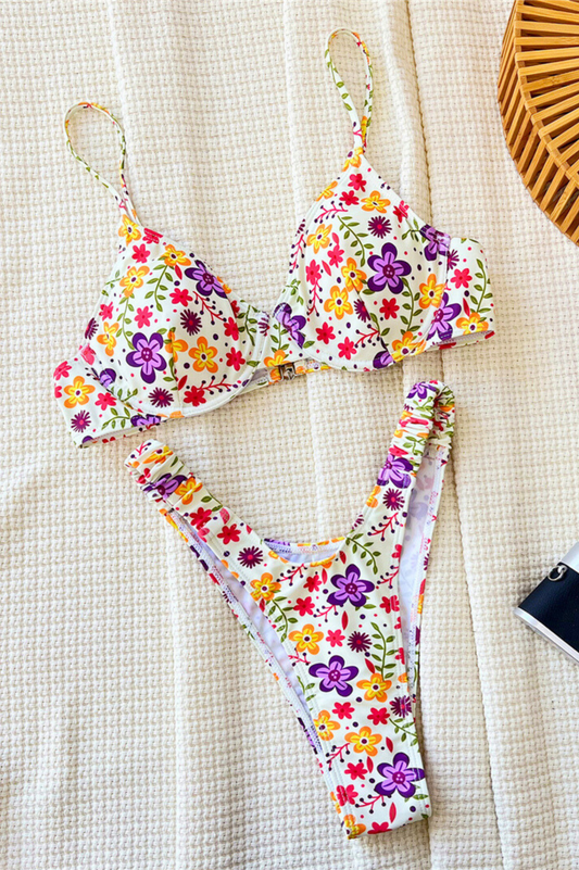 Bikini balconnet en imprimé floral