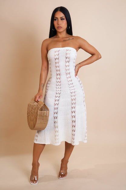 Robe midi au crochet Clarisse