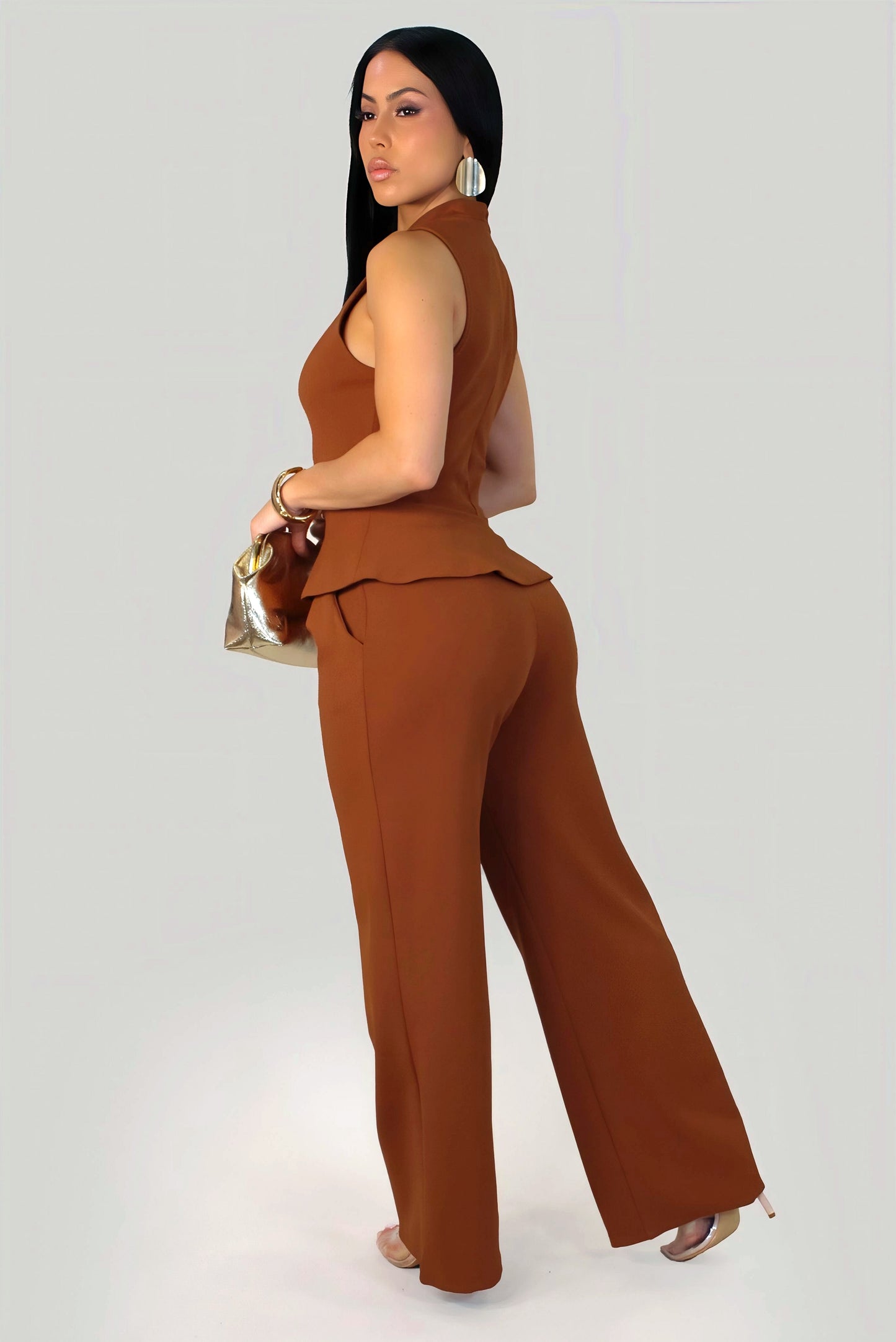 SHONNA | Ensemble gilet sans manches à boutons coquillages