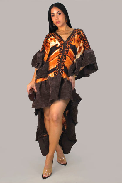 DIVINA | Robe courte asymétrique à volants
