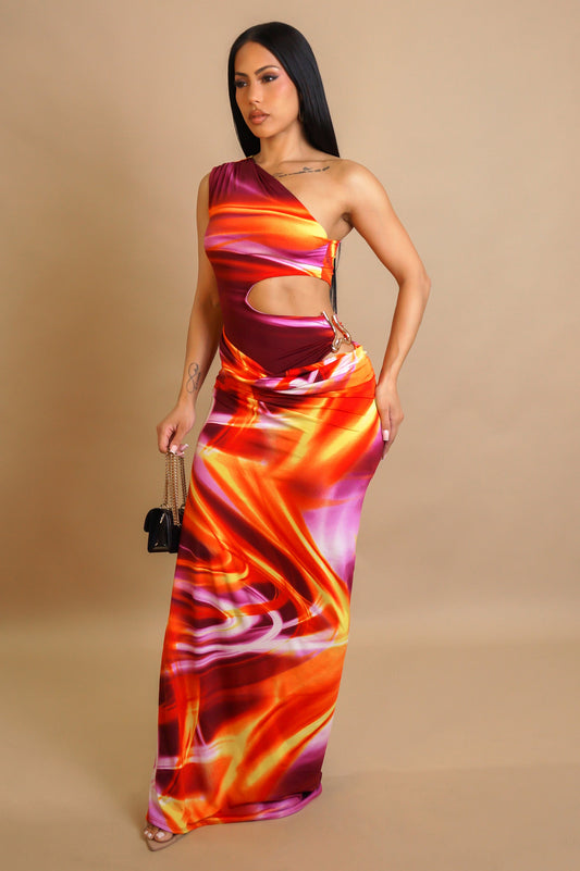 BELINDA | Robe longue asymétrique 