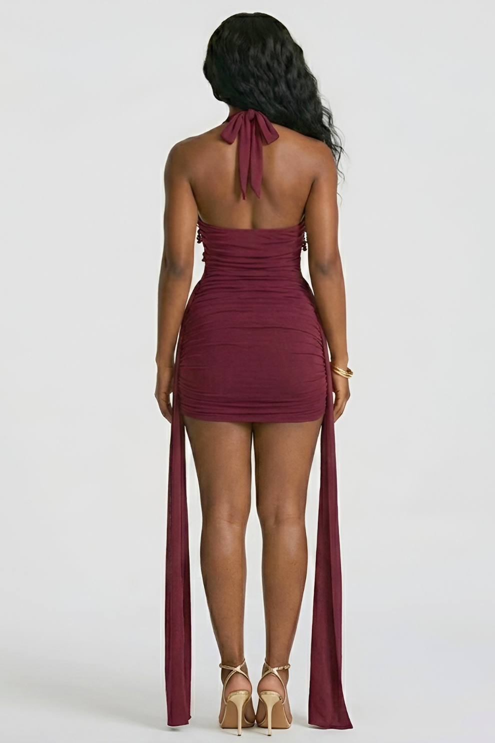 HÉMÉRA | Robe courte drapée dos nus