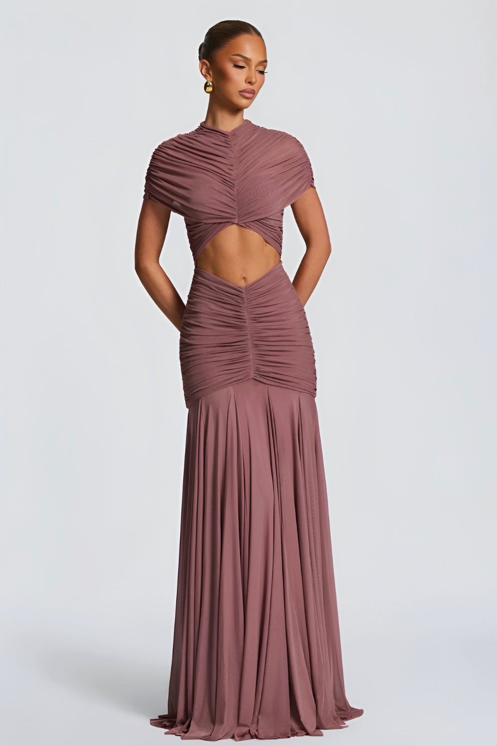 MÉLIZ | Robe longue Drapé avec ouverture cut out