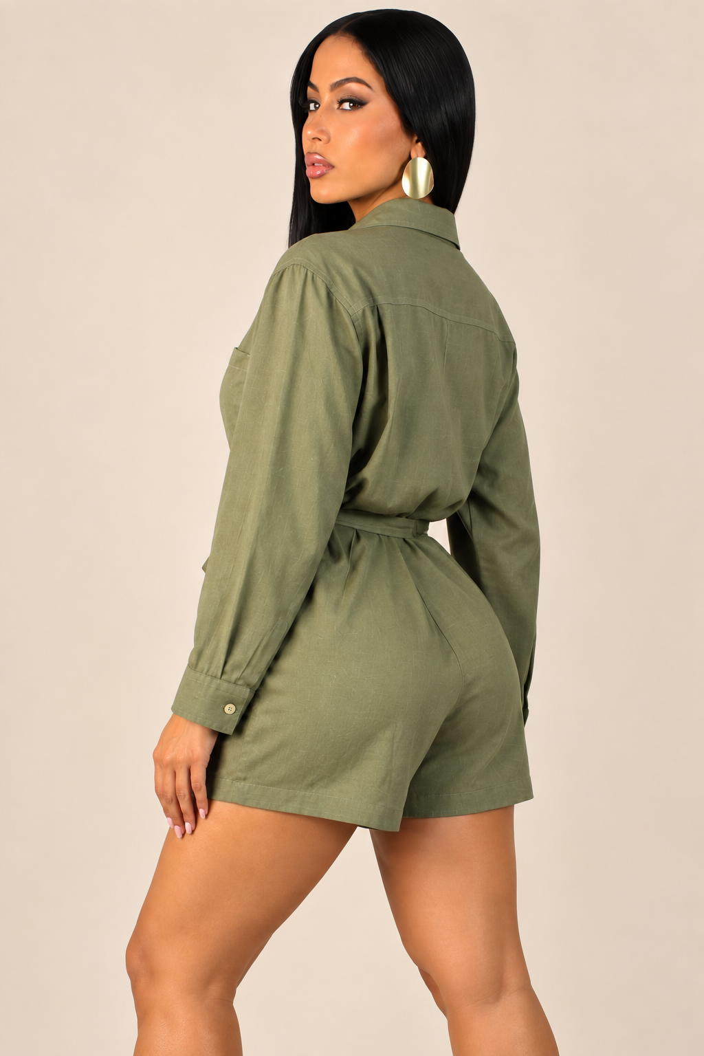 CAMILLE|Combi-short chemisier en lin