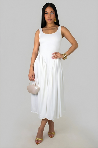 LYA | Robe midi évasée à encolure ronde