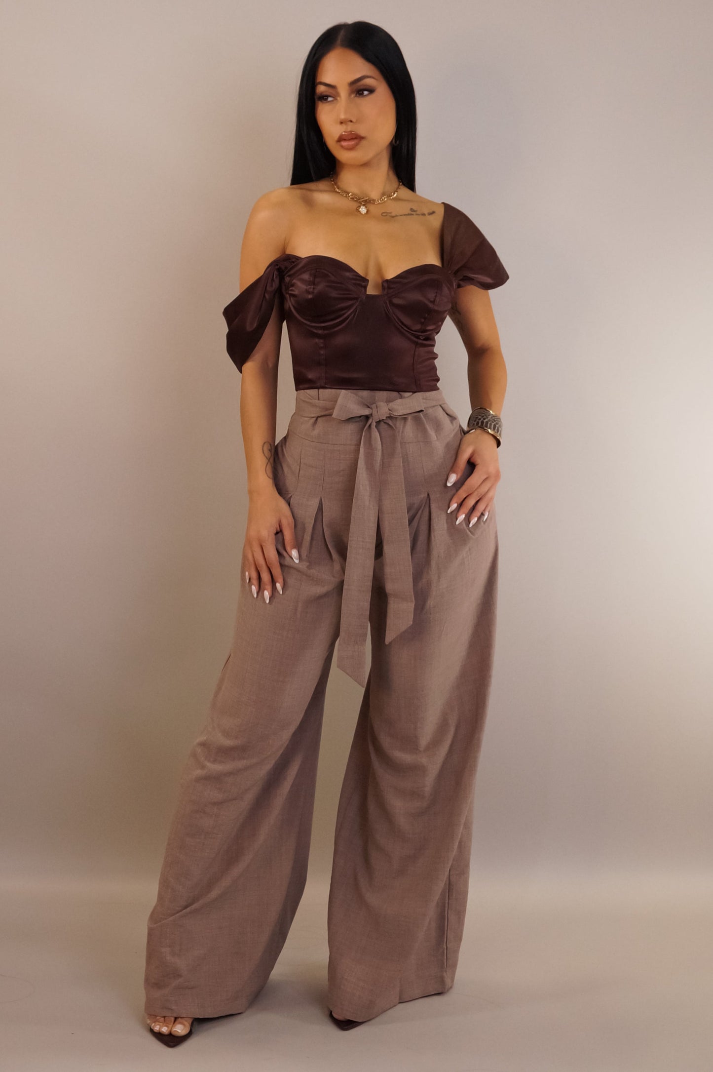 HOLY | Pantalon coupe palazzo ceinturé