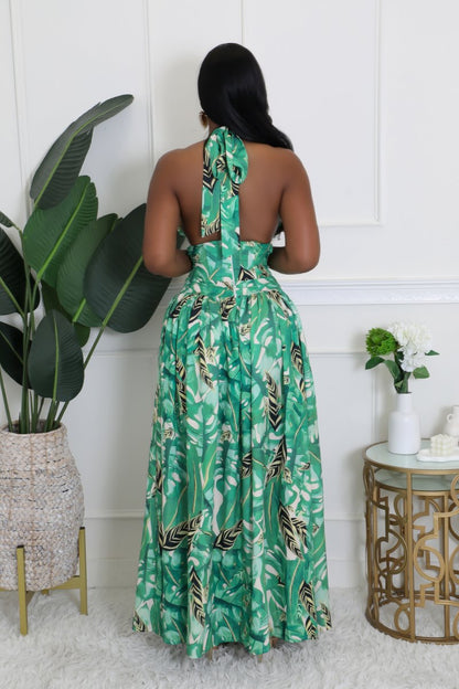 Robe longue en imprimé tropical Méranda.