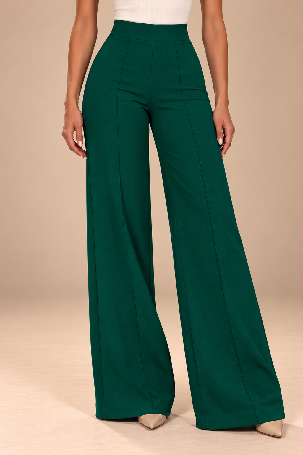 GABRYELLE | Pantalon large taille haute