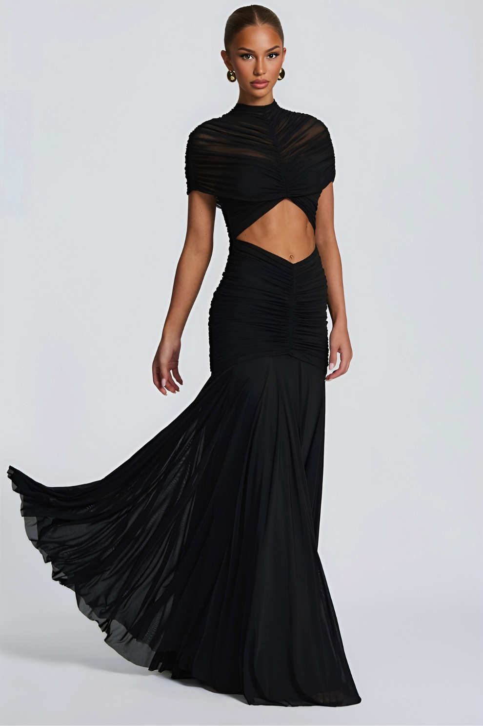 MÉLIZ | Robe longue Drapé avec ouverture cut out